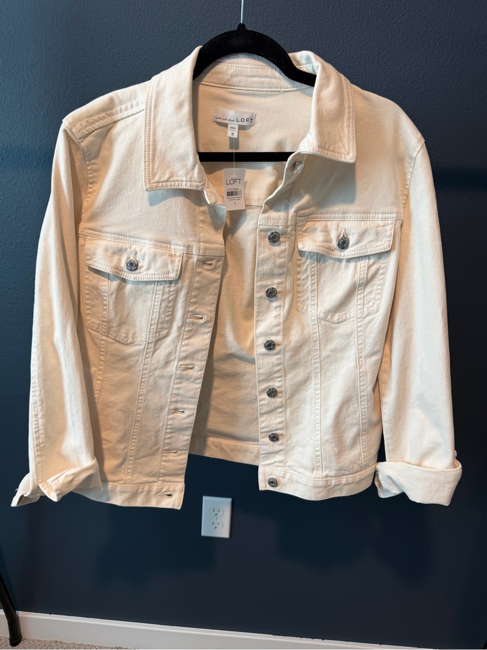 LOFT Cream Denim Trucker Jacket - Women's Lightweight Jean Jacket
